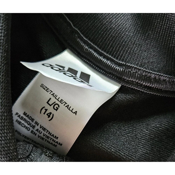 Adidas Black Rose Gold Polka Dot Track Jacket Full Zip Girls 14 Large Streetwear - Picture 7 of 8